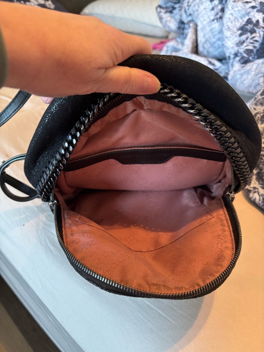 Stella McCartney Falabella Mini Backpack Black Shaggy Deer - Very Good - W/ Card - Picture 6 of 16